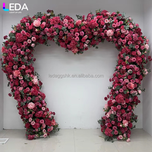 ซุ้มดอกไม้รูปหัวใจทำมือ LEDA สีชมพูอ่อน สำหรับตกแต่งงานแต่งงานกลางแจ้ง ทางเดินดอกไม้ วันวาเลนไทน์ - Product Image 1