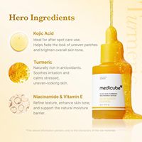 Suero Facial con Ácido Kójico, Cúrcuma y Niacinamida para Microagujas, Clarificante, Equilibrante, Calmante, Iluminador e Hidratante