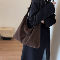 Sac Hobo Rétro Grande Taille en Similicuir PU pour Femme, Nouveau Sac Fourre-tout Décontracté en Daim Artificiel à Porter à l'Épaule ou sous le Bras, Collection Automne Hiver