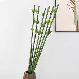 Plante artificielle populaire en <span class=keywords><strong>bambou</strong></span>, <span class=keywords><strong>tige</strong></span> unique en plastique, vert et violet, pour la décoration de la maison, du couloir et des mariages - Product Image 2