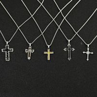 Collier Hip Hop Série Croix Gothique en Gros 2025 Mode Acier Inoxydable Croix Entièrement Sertie de Diamants Colliers pour Femmes Hommes