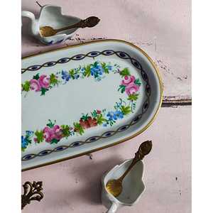 Étagère à épices en porcelaine de Limoges peinte à la main, récipient de rangement pour assaisonnement, sel et poivre, outils à épices élégants - Product Image 5