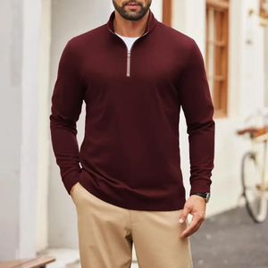 Sudadera Deportiva de Golf con Capucha y Cierre de Cremallera de Cuarto para Hombre, con Logotipo Personalizado Bordado, 100% Algodón, Invierno, ODM - Product Image 6