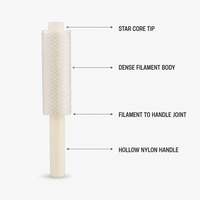 Brosse de nettoyage de tubes sur mesure avec manche en nylon, filaments PA PP PPT, poils de 10-80 mm, base en plastique blanc, brosse pour tuyaux