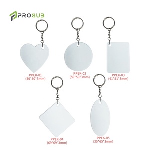 Khóa móc nhựa in chuyển nhiệt bán buôn Prosub, in logo tùy chỉnh, hình trái tim, nguyên liệu in chuyển nhiệt - Product Image 2