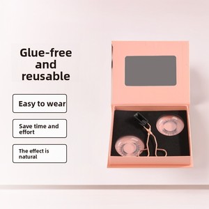 2 pairs of magnetic false eyelashes set European and American thick magnet eyelashes imitation mink magnetic eyelashes - Product Image 1