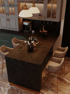 Mueble Bar para Vinos de Pared, Gabinetes de Cocina de PVC con Puertas de Madera Sólida, Diseño Moderno - Product Image 3