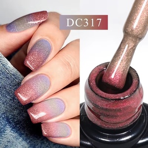 7ml Changing AurorasThermal Rubber Base <b>Gel</b> <b>Nail</b> Polish Nude Purple Glitter Sparking Long Lasting Manicure Art Varnish - Product Image 1