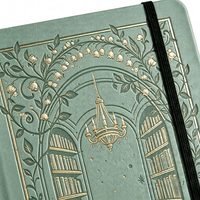Carnet A5 personnalisé en cuir PU gaufré avec dorure à chaud, journal à couverture rigide pointillée 160 g/m², idéal pour les cadeaux