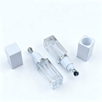 Mingsheng Tubes de luxe carrés en verre de 7 ml pour huile à lèvres, gloss et baume, flacons vides mignons en verre effet aqueux avec applicateur, personnalisables