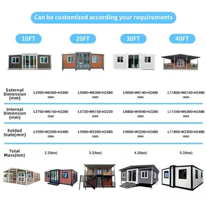 Maison portable à distance de 20 pieds ou 40 pieds, maison-conteneur moderne extensible, <span class=keywords><strong>2</strong></span>, 3 ou 4 chambres, maison mobile - Product Image 4