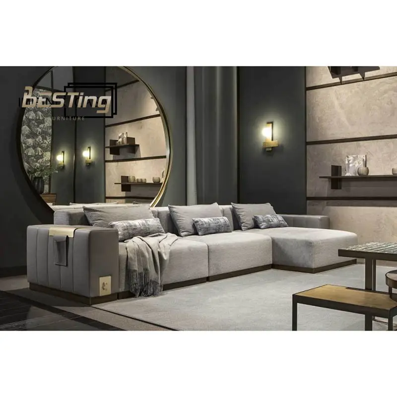 Divano letto moderno soggiorno divano a forma di L in vera pelle divano divano componibile