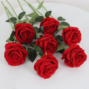 ورود حمراء حريرية صناعية مفردة للبيع بالجملة بتصميم واقعي لديكورات المنزل وحفلات الزفاف وعيد الأم - Product Image 1