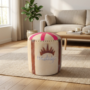 Pouf ottoman en toile imprimée à la main d'Inde, meuble rembourré de qualité supérieure, artisanat Jangid - Product Image 3
