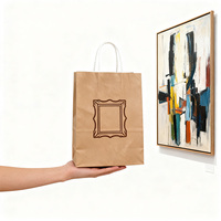 Sacs de courses en papier kraft blanc et brun 110 g/m², écologiques, à fond carré, avec poignées en corde de coton, imprimés sur mesure, recyclables