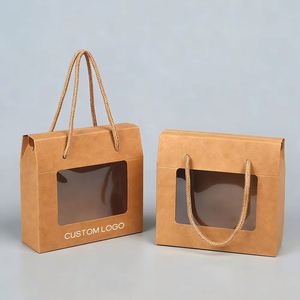 <b>Biodegradable</b> Customized Size Food Delivery Restaurant Brown Kraft Paper Bags <b>Packaging</b> Reusable Shopping Paper Bag With Logo - Product Image 2