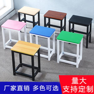 Tabouret domestique simple, carré, en bois épaissi, pour dortoir, formation des étudiants, cantine, utilisation par les adultes, respectueux de l'environnement - Product Image 5