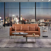 Bureau de direction commercial de loisirs personnalisé pour réception Ensemble de canapés modernes avec mobilier de luxe en cuir pour le bureau