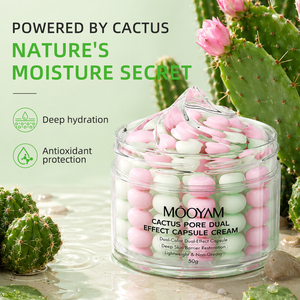 Crema Facial de Cactus en Cápsulas de Doble Color con Microcápsulas para Reparación Profunda de la Barrera Cutánea y Hidratación de Poros Finos (Marca Privada) - Product Image 1