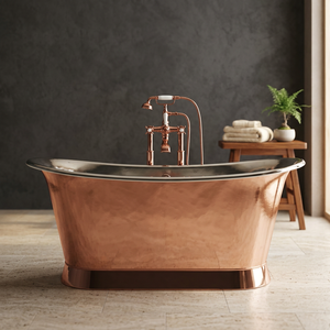 Baignoire ovale autoportante en cuivre martelé, artisanat indien, en métal fait main pour spa à domicile ou villa dans l'Uttar Pradesh - I H C - Product Image 4
