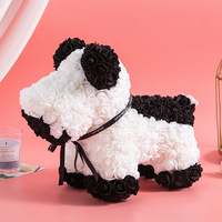 Pe Creative Rose Dog Bouquet de fleurs artificielles en mousse, boîte cadeau pour petite amie, rouge, vente en gros