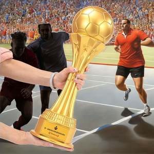 Trofeo de Bota de Cristal Dorado Extra Grande Personalizado, Premio al Mejor Marcador Grabado, Ecológico, para Torneos de Fútbol - Product Image 2