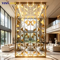 Paravents en acier inoxydable sur mesure YINGHAI avec motif géométrique découpé au laser pour hôtel, salle de banquet, villa, salle à manger