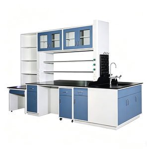 Mesa de Trabajo de Acero y Madera Popular para Laboratorio, Serie <span class=keywords><strong>Secret</strong></span> Test, para Mobiliario de Laboratorio de Hospitales y Escuelas - Product Image 3