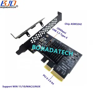 USB 3.2 Gen2 Type-E SOCKET TO PCI-E 3.0 4X คอนโทรลเลอร์คอนเวอร์เตอร์การ์ด ASM3242 20Gbps สำหรับแผงด้านหน้าของคอมพิวเตอร์ SSD HDD