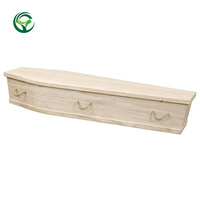 Nouveautés en gros : Cercueil en bois naturel de style américain pour adultes, modèle YGR-W05, provenant du Shandong – Fournitures funéraires