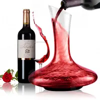 ขวดเหล้าไวน์แก้วปราศจากสารตะกั่ว,อุปกรณ์ไวน์ใช้ซ้ำได้ของขวัญปราศจากสาร BPA ขวดไวน์แดง Pourer 1800มล.