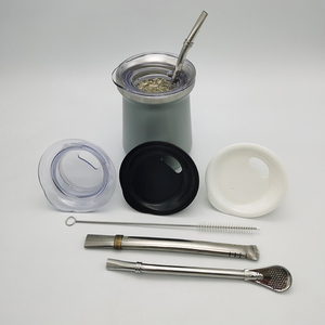 Bán buôn 8oz Argentina taza de tách trà đôi tường thép không gỉ cách nhiệt bầu Yerba Mate cup với bombilla rơm - Product Image 6