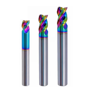 Fresa de ranura en U corta de acero recubierto Bibo 3, con vástago fijo y colores vibrantes, para aluminio y metal D1*1*d4*50l*3f Bibo 3 - Product Image 6