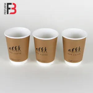 Custom printed cheap price new design disposable paper coffee cup with lid