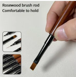 Professional <b>Nail</b> Art Brushes 3D Painting Manicure Acrylic Brush UV Gel Line Drawing Flower Carving Pen Wooden Handle <b>Nail</b> <b>Tools</b> - Product Image 6