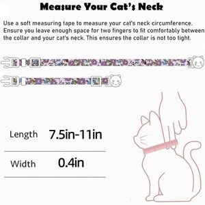 <b>Personalized</b> Cotton Breakaway <b>Cat</b> <b>Collars</b> with Bell Cute Pendants for Girl Boy <b>Cats</b> and Small Pets - Product Image 4