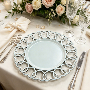 Assiettes de présentation jetables personnalisées créatives en forme de cœur bleu <span class=keywords><strong>pastel</strong></span> pour mariage, plateau en plastique PP pour la Saint-Valentin, événements et fêtes - Product Image 5