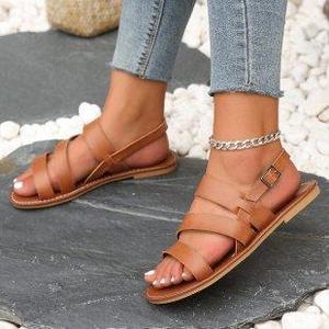 Chaussures plates d'été confortables pour femmes, idéales pour l'extérieur, avec semelle extérieure en caoutchouc, doublure en daim, semelle intermédiaire en éponge et tissu extensible – Vente en gros - Product Image 4