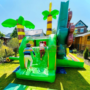 Castillo inflable con tobogán de mono para niños, casa de brinco comercial con temática de jungla. - Product Image 5