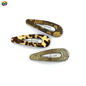 Fashion Print Water Drop Hairpin Women Girls <span class=keywords><strong>Tic</strong></span> Tac Hairclip Snap Hair Clips Side BB Clip per capelli - Product Image 1