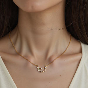 สร้อยคอคริสตัลยอดนิยมสิบสองกลุ่มดาวสร้อยคอเงินและทองจี้สร้อยคอผู้หญิงของขวัญเครื่องประดับสายยาว - Product Image 3