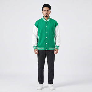 FINER THREADS Custom Oversize Chenille Embroidery College Varsity Style <b>Baseball</b> <b>Jacket</b> <b>for</b> <b>Men</b> Stand 100% Cotton Breathable - Product Image 1