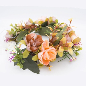 Corona de Flores de Seda Estilo Boho M145, Corona de Flores Artificiales para Novia, Diadema Decorativa para Peinado - Product Image 6