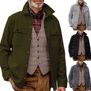 Chaqueta casual europea y americana para hombre, primavera y otoño 2025, con forro de terciopelo, de un solo botón, color sólido, corte ajustado. - Product Image 1