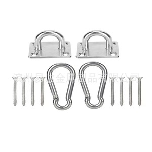 ชุดกลอนประตูสแตนเลส Ed รุ่น M5 พร้อมแผ่นสี่เหลี่ยม คาราไบเนอร์ และสกรู สำหรับยึดฮาร์ดแวร์ประตูหน้าต่าง - Product Image 3