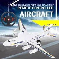 Avion télécommandé en plastique, jouet volant 4 canaux, modèle de simulation d'avion de transport RC avec lumière