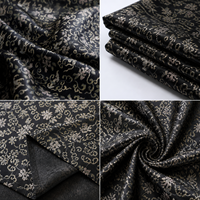 Tissu brocart floral doré effet crépuscule, tissage de luxe héritage chinois pour la confection de vêtements