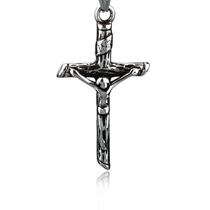 Pendentif Croix en Acier Titane Jésus-<span class=keywords><strong>Christ</strong></span>, Lettrage Huilé Biblique, Collier Gothique en Acier Inoxydable pour Homme, Vente en Gros - Product Image 5