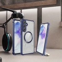 Étui de protection magnétique antichoc en TPU+PC transparent avec charge sans fil pour S25/S24/S23 Ultra/Plus/S21 FE robuste