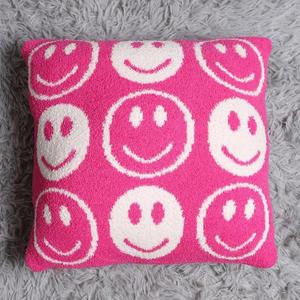 Maternelle Infantile Demi-Face Smiley Jacquard Tricoté Taie D'oreiller Cachemire Inspiré Repos De <span class=keywords><strong>Lit</strong></span> Lecture <span class=keywords><strong>Coussin</strong></span> <span class=keywords><strong>pour</strong></span> Canapé En Polyester - Product Image 4